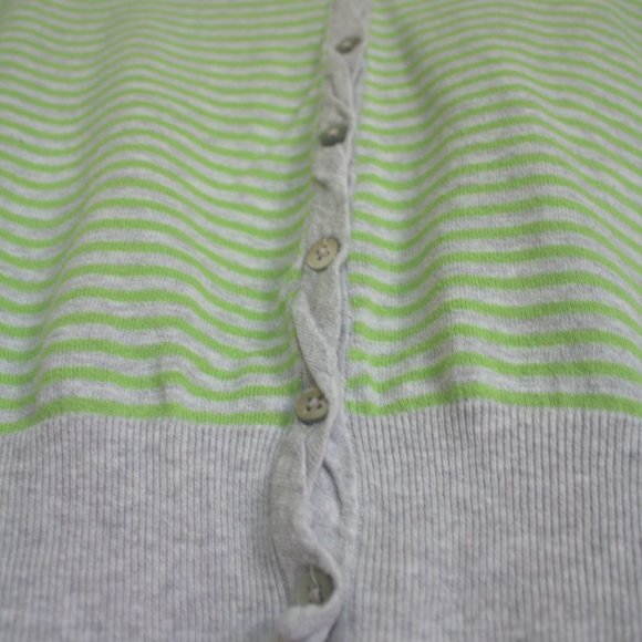 Old Navy V-Neck Cardigan|Gray & Green Cardigan|Low V-Neck Button Down Sweater - Picture 3 of 6